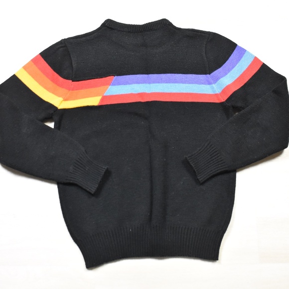 90s Ocean Pacific Weather Wear V Neck Sweater Skater Grunge Colorful Stripe VTG - Picture 4 of 4